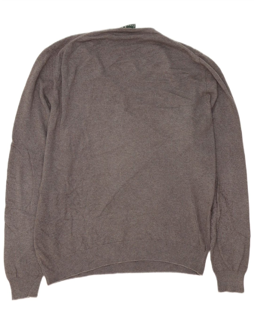 Fred Perry Herren-Pullover mit V-Ausschnitt, XL, graue Wolle