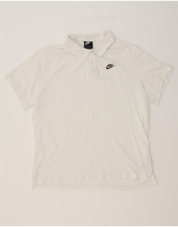 NIKE Mens Polo Shirt XL White Cotton Vintage Nike and Second-Hand Nike from Messina Hembry 
