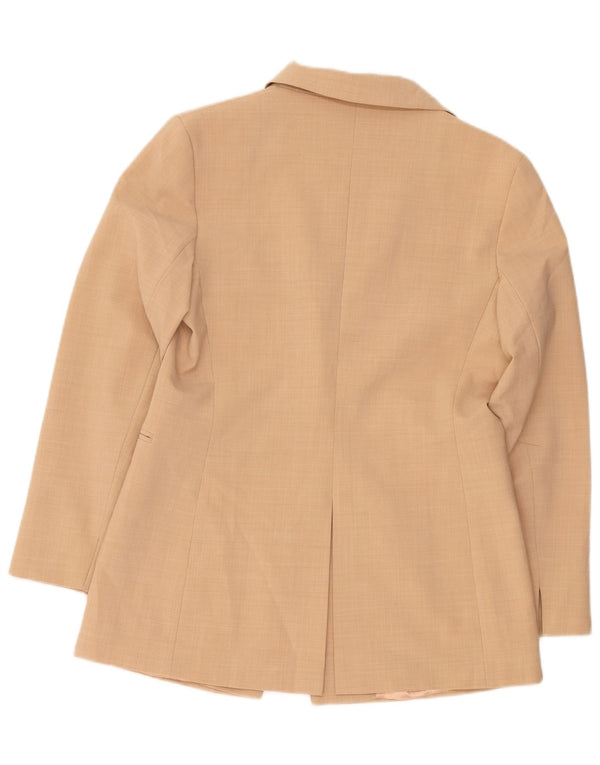 Oasis Damen-Blazerjacke mit 1 Knopf, UK 14, mittelbeigefarbenes Polyester