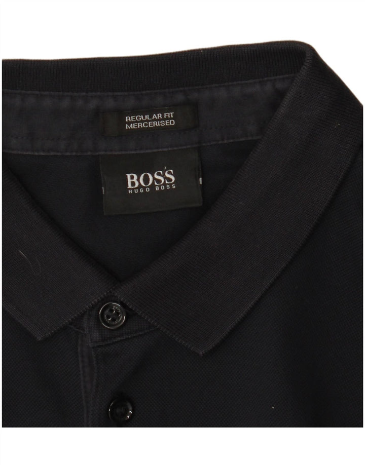 Hugo Boss Herren-Poloshirt mit normaler Passform, Mittelschwarz