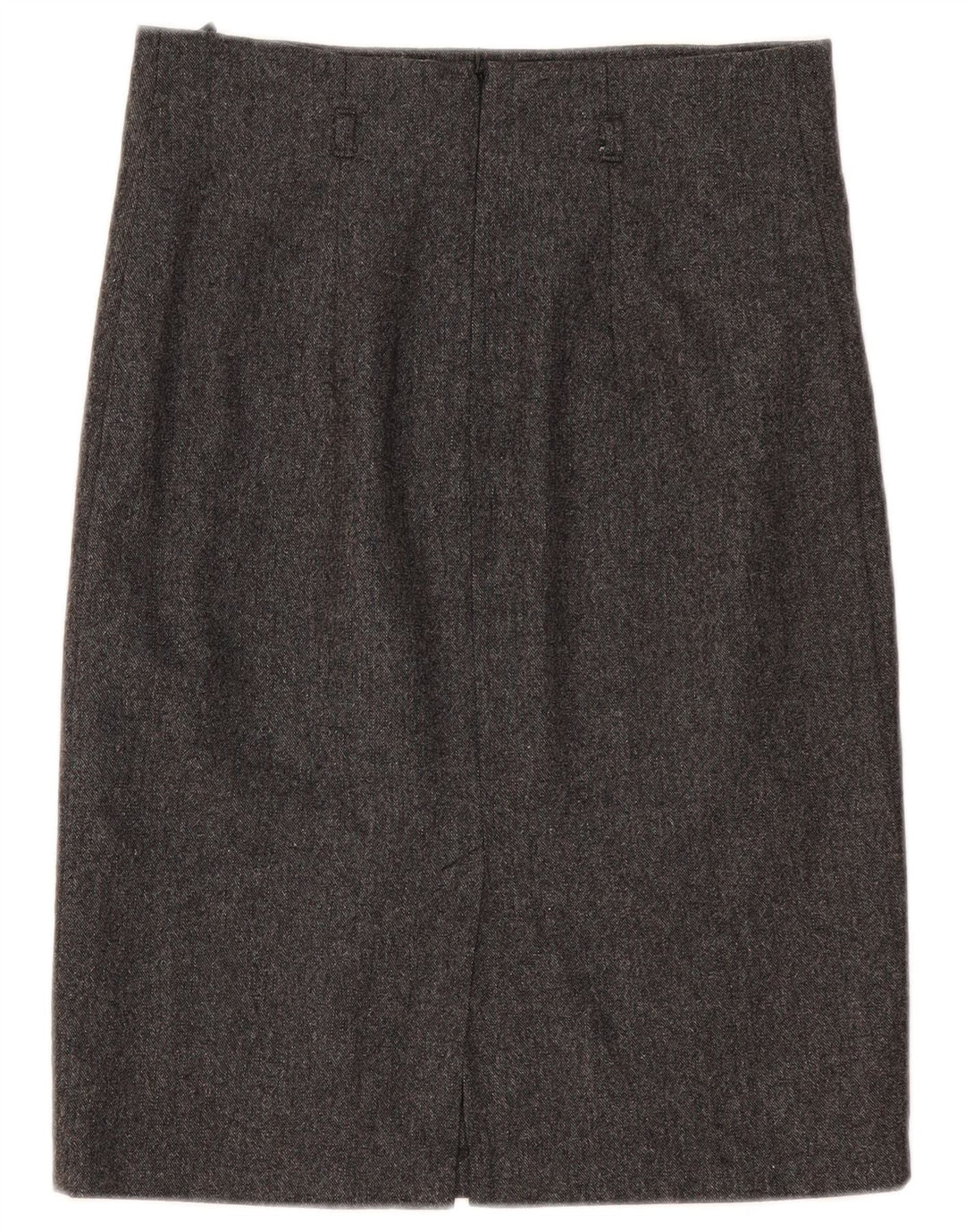 Benetton Damen Gerader Rock IT 42 Medium W30 Graue Wolle