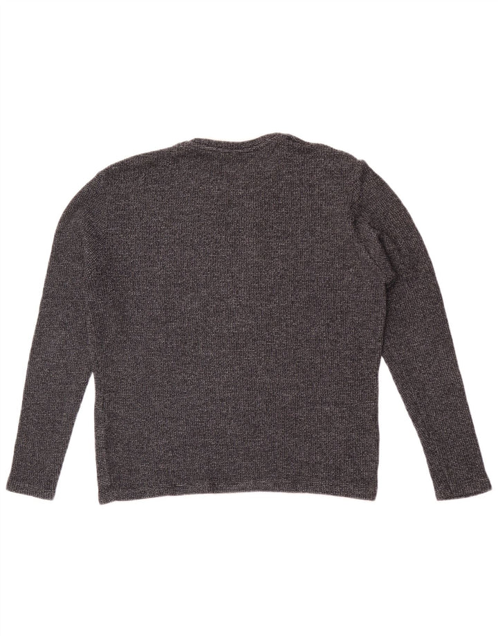 Zara Damen-Pullover mit Rundhalsausschnitt, UK 14, mittelgraue Baumwolle