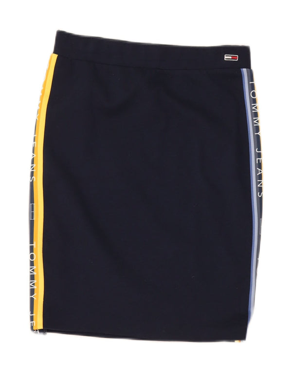 Tommy Hilfiger Damen Bleistiftrock mit Grafik, Größe S, W26, Marineblau, Farbblock