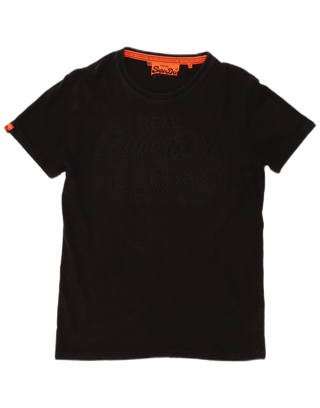 SUPERDRY Herren Grafik-T-Shirt-Oberteil aus mittelschwarzer Baumwolle