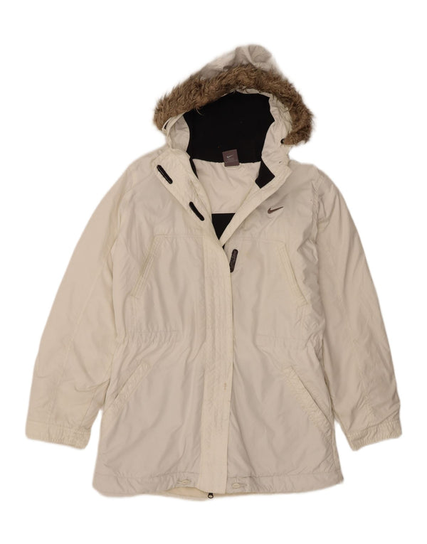 Nike Damen-Windbreakerjacke mit Kapuze, UK 14/16, Größe L, Weiß, Polyester