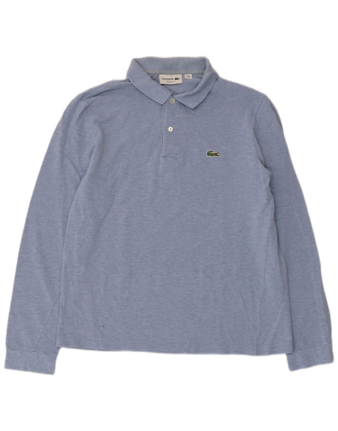 Lacoste Herren-Langarm-Poloshirt mit klassischer Passform, Größe 4, mittelblau meliert
