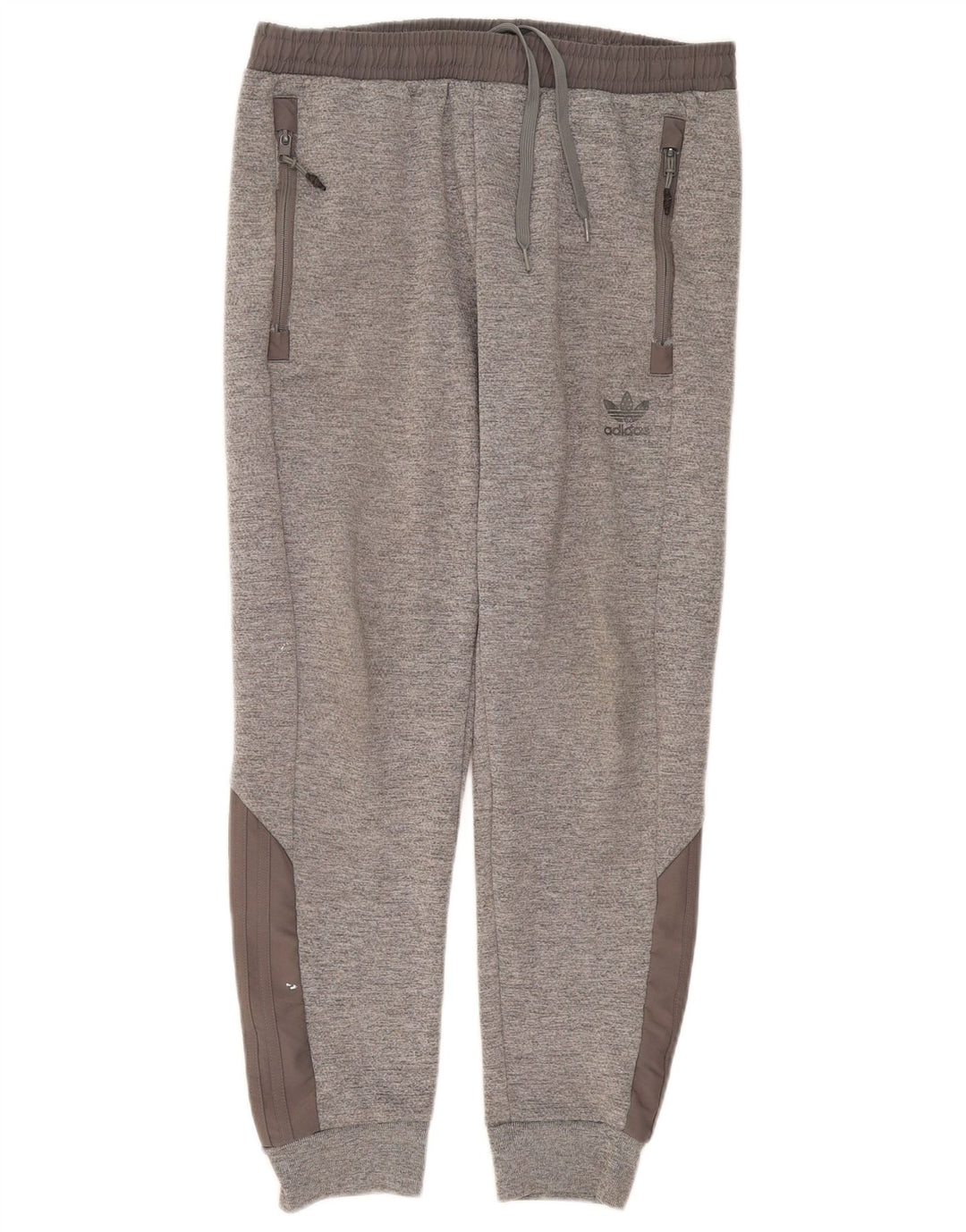 Adidas Herren-Trainingshose, Jogginghose, mittelgraues Farbblock-Polyester