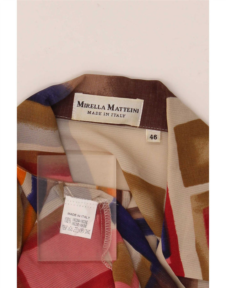 Mirella Matteini Damen Hemdbluse IT 46 Large Mehrfarbig Geometrisch