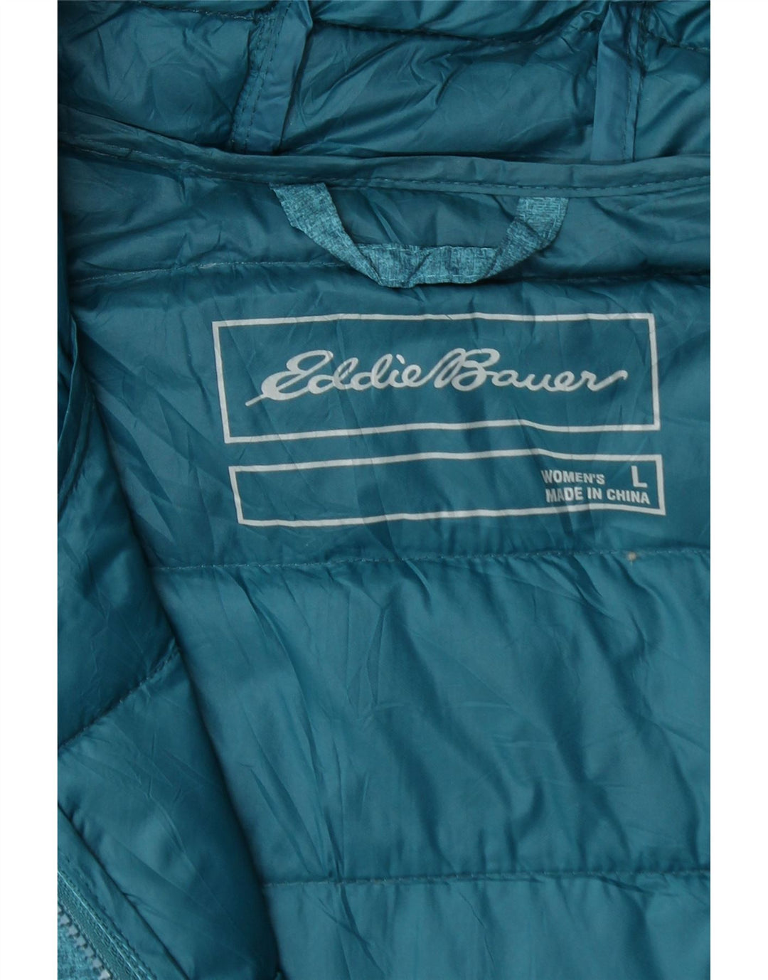EDDIE BAUER Wattierter Damenmantel mit Kapuze, UK 14, Größe L, Blau