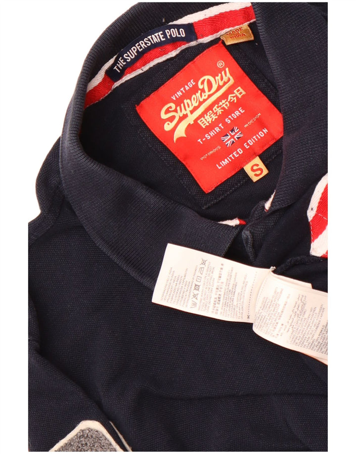 Superdry Herren-Poloshirt mit Grafik, Größe S, Marineblau, Baumwolle
