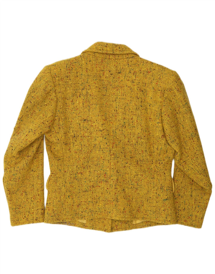 Yves Saint Laurent Damen Blazer Jacke EU 38 Mittelgelb gefleckt
