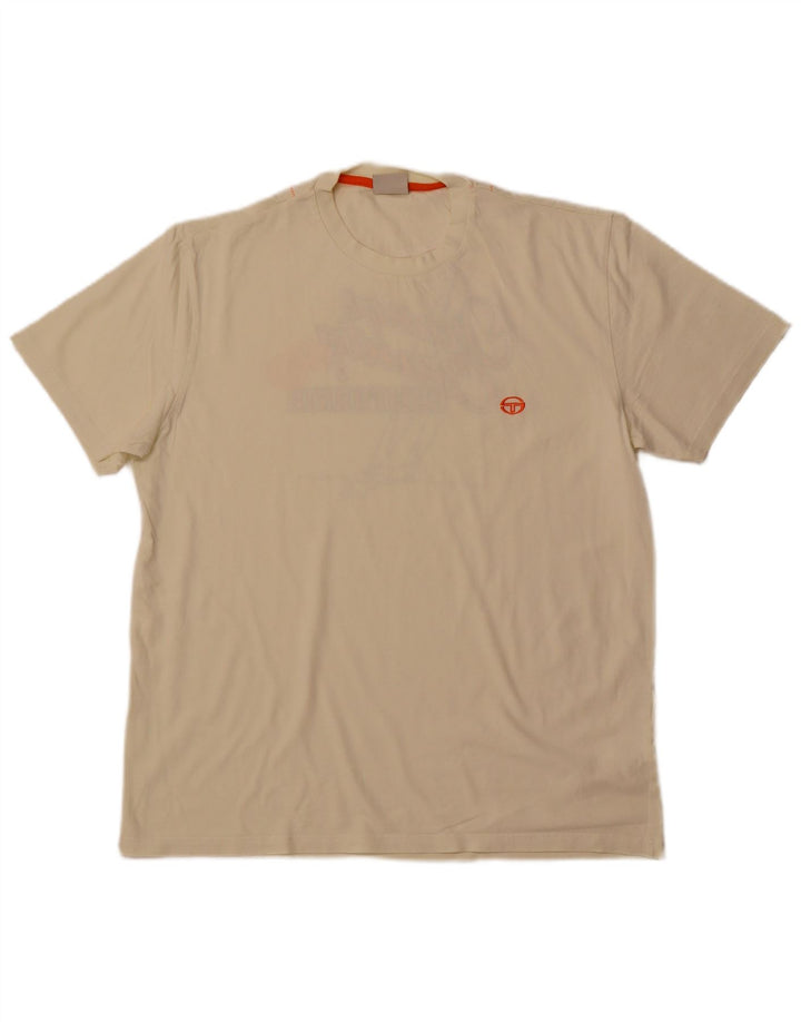 SERGIO TACCHINI Herren Grafik-T-Shirt-Oberteil XL aus weißer Baumwolle