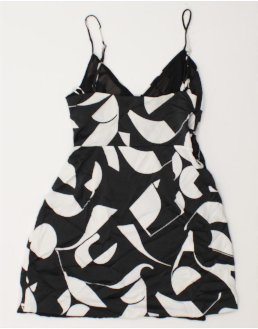 Zara Mini-Sommerkleid für Damen, Größe S, Schwarz, geometrisch