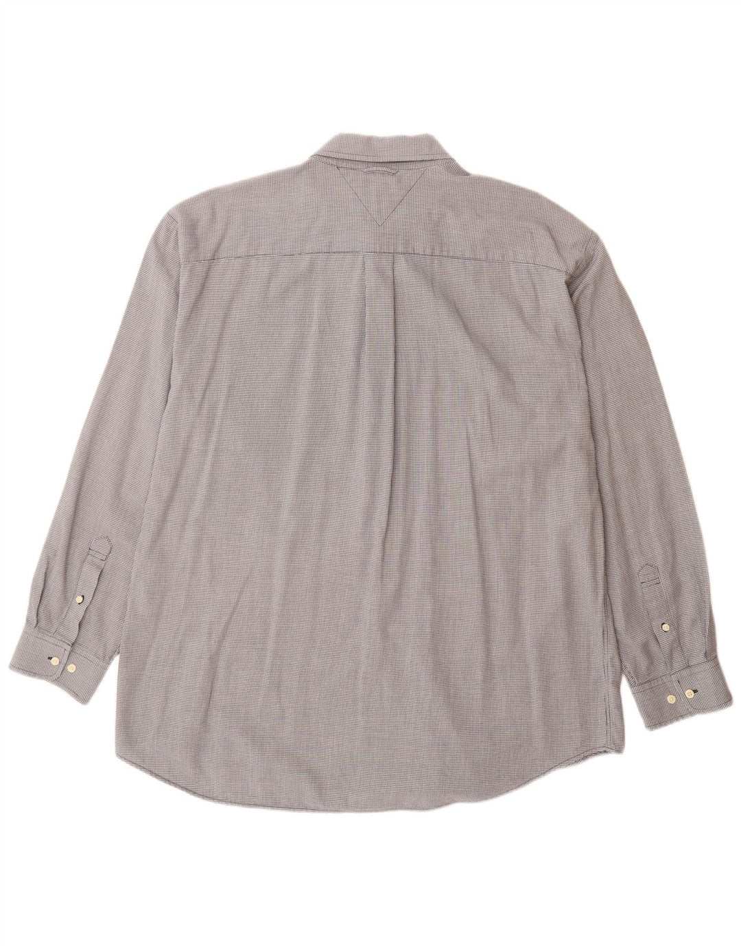 Tommy Hilfiger Herrenhemd XL Graue Hahnentritt-Baumwolle