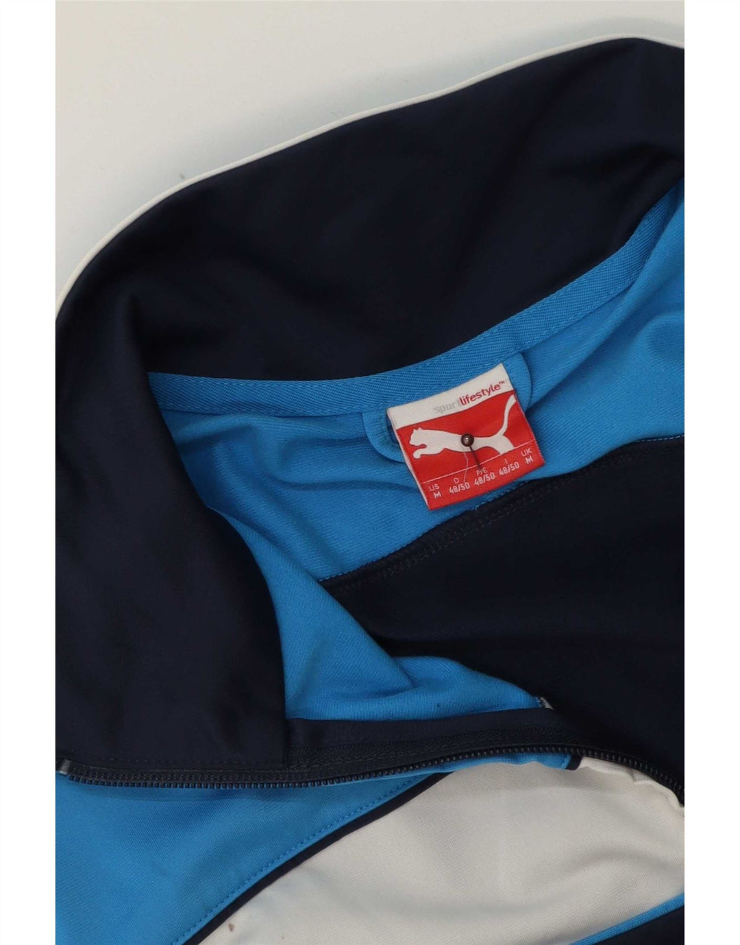 Puma Herren-Trainingsanzug-Top-Jacke, mittelgroß, Marineblau, Farbblock