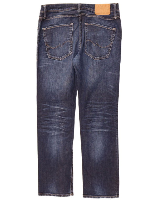 Jack & Jones Herren Clark Straight Jeans W32 L30 Blaue Baumwolle