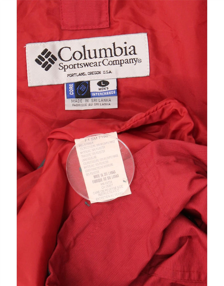 COLUMBIA Herren-Windbreakerjacke mit lockerer Passform, UK 40, Größe L, Rot, Farbblock