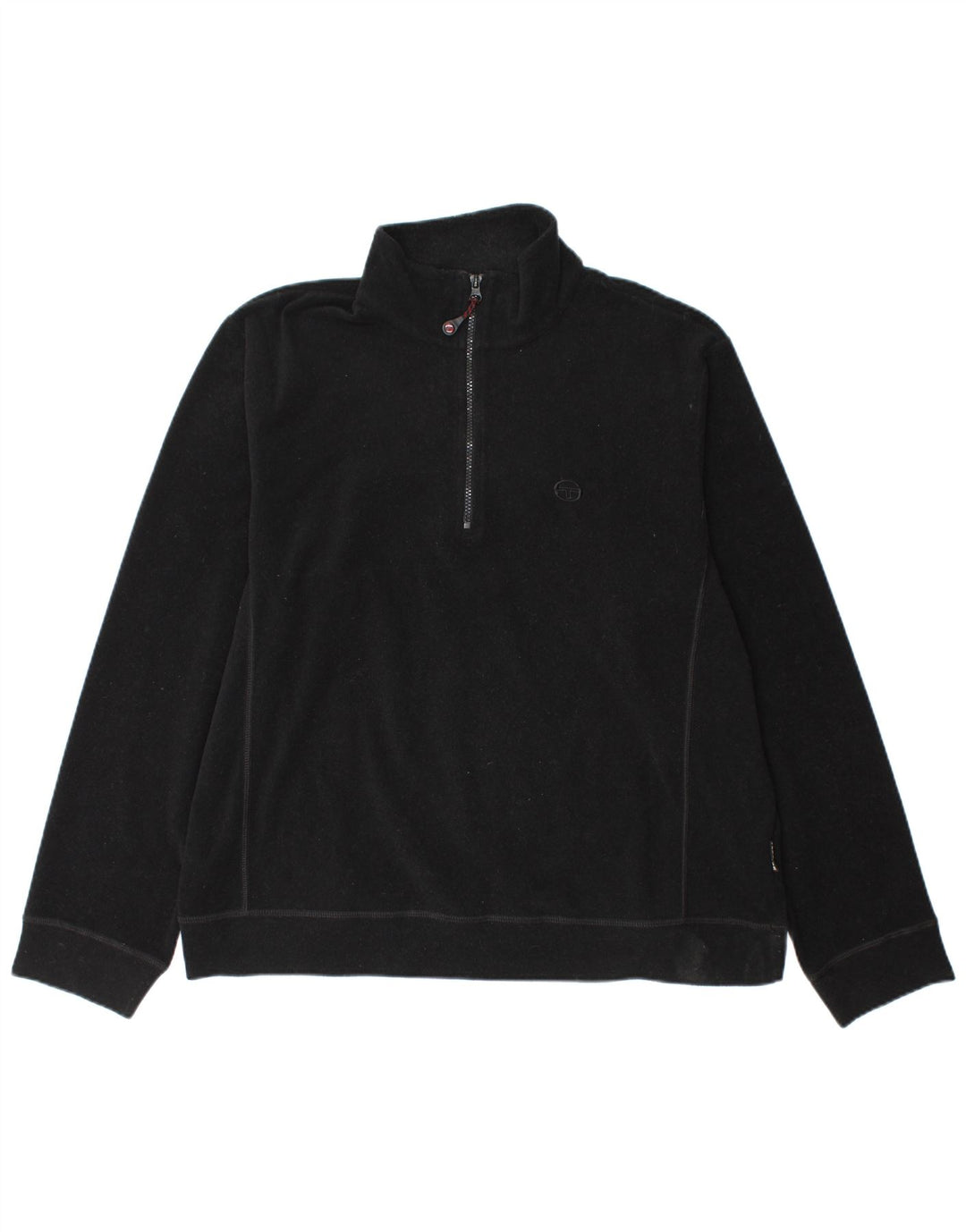 Sergio Tacchini Herren-Fleecepullover mit Reißverschluss, XL, schwarzes Polyester