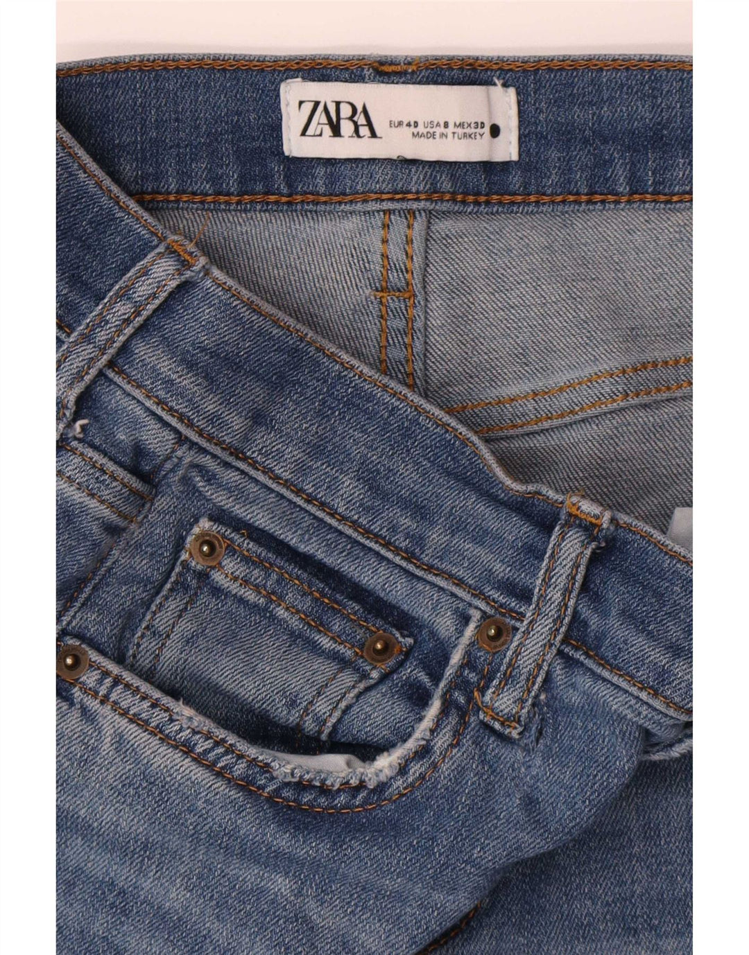 Zara Damen Straight Jeans EU 40 Medium W30 L27 Blau