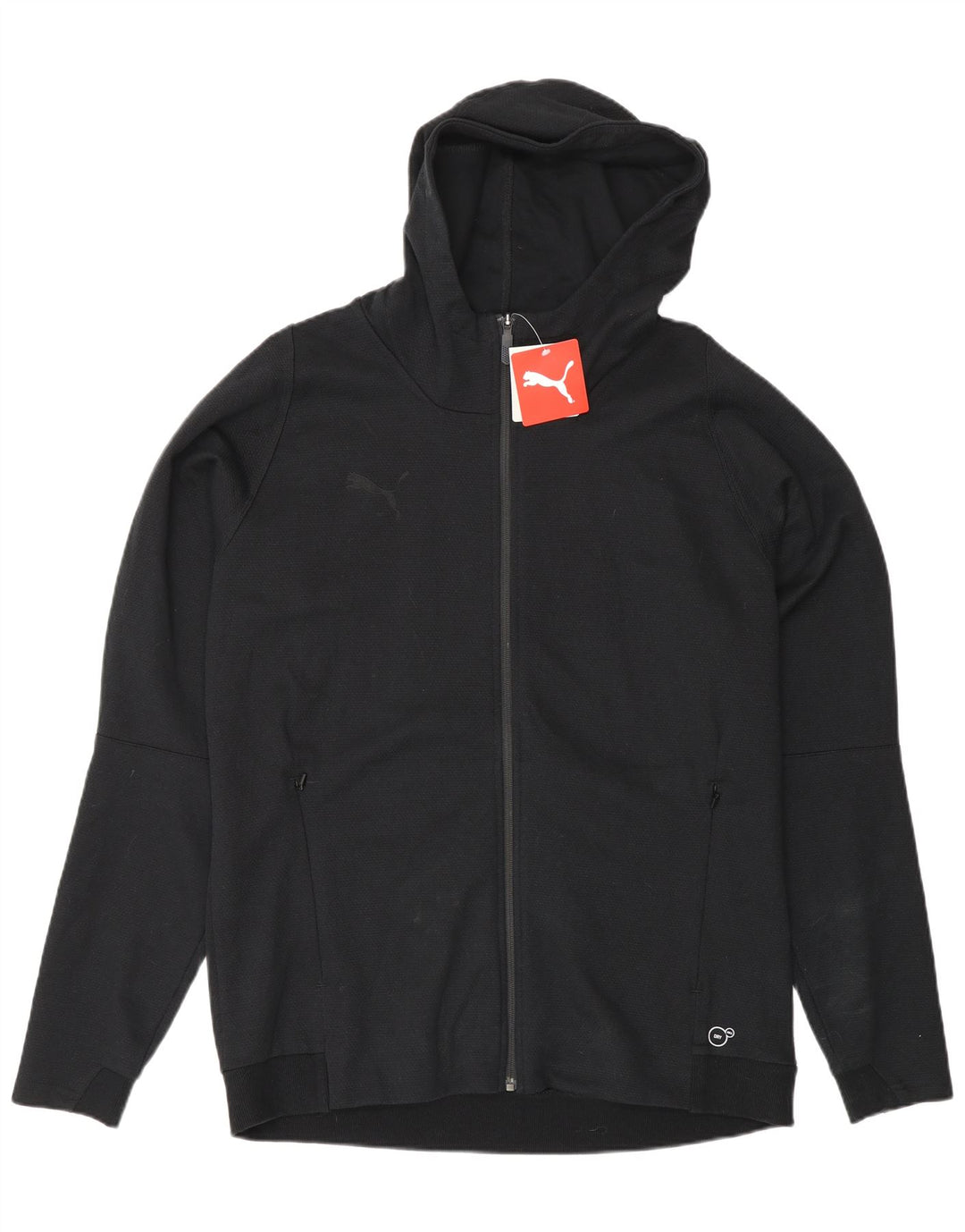 Puma Herren-Kapuzenpullover mit Reißverschluss, groß, schwarze Baumwolle