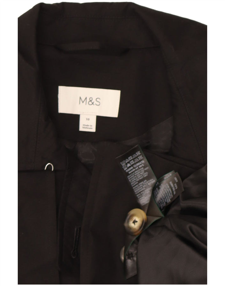 Marks & Spencer Damen Zweireihiger Trenchcoat UK 10 Small Schwarz