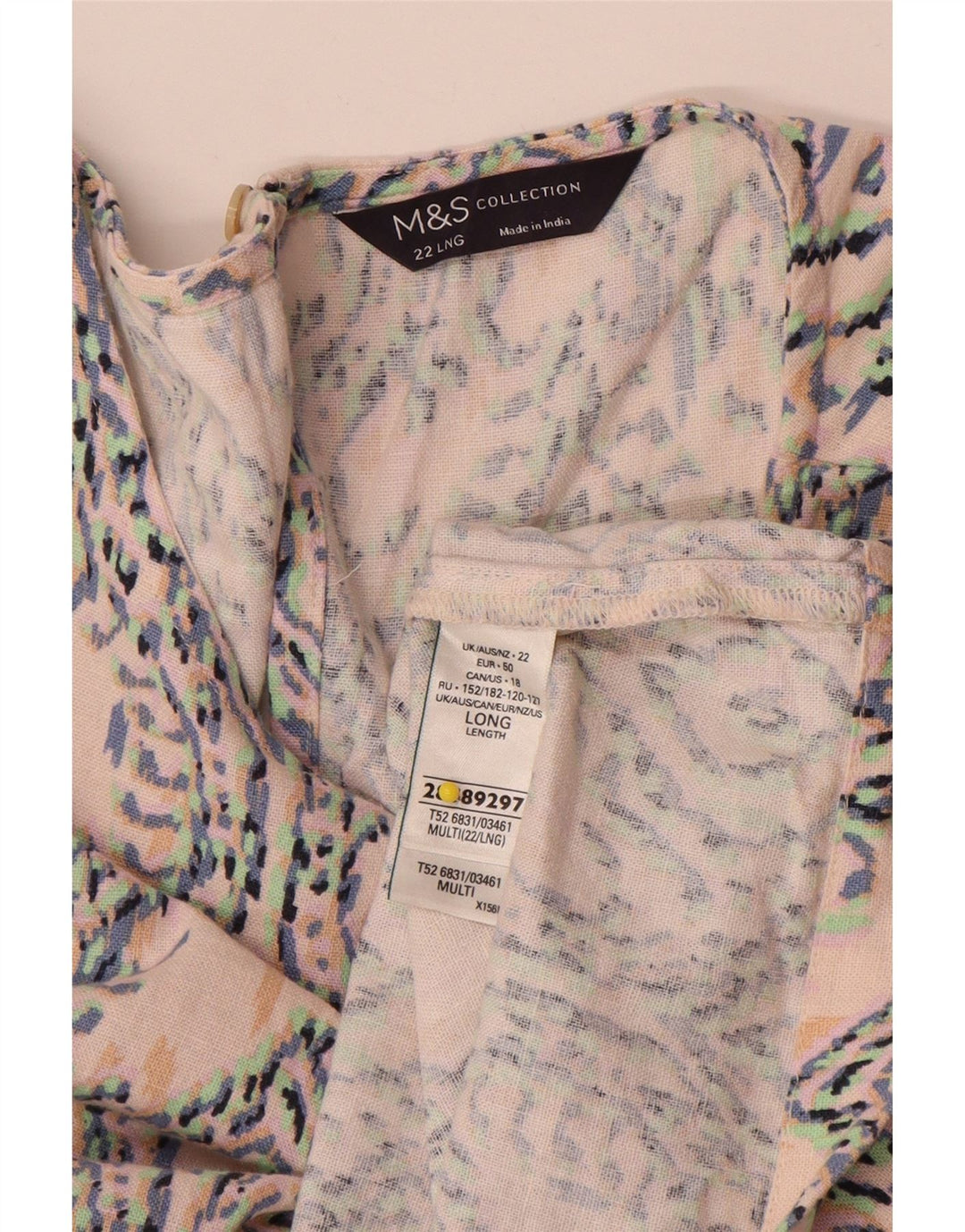 Marks & Spencer Damen Ärmelloses Etuikleid UK 22 3XL Mehrfarbig Ikat