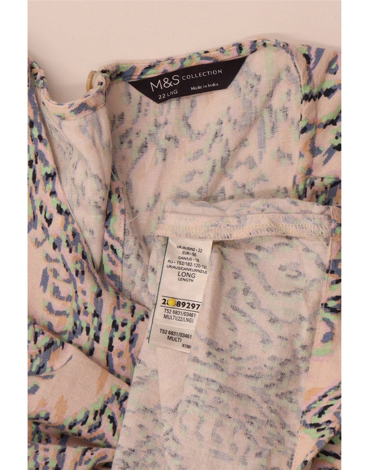 Marks & Spencer Damen Ärmelloses Etuikleid UK 22 3XL Mehrfarbig Ikat