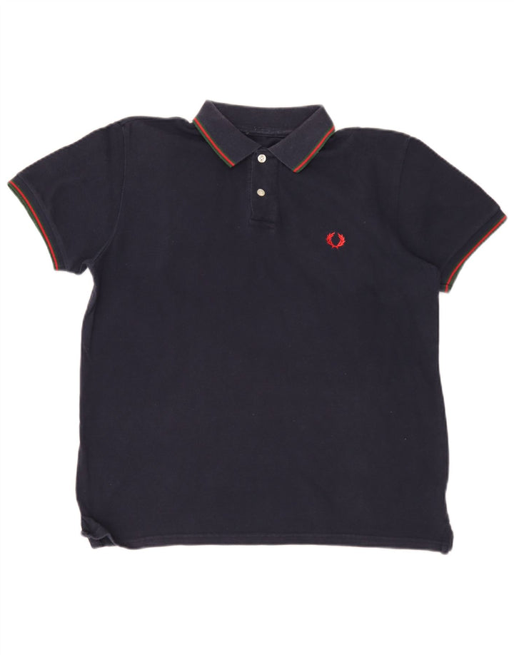 Fred Perry Herren-Poloshirt, mittelmarineblaue Baumwolle