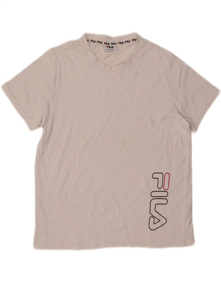 Fila Herren-T-Shirt mit Grafik, Größe L, aus weißer Baumwolle