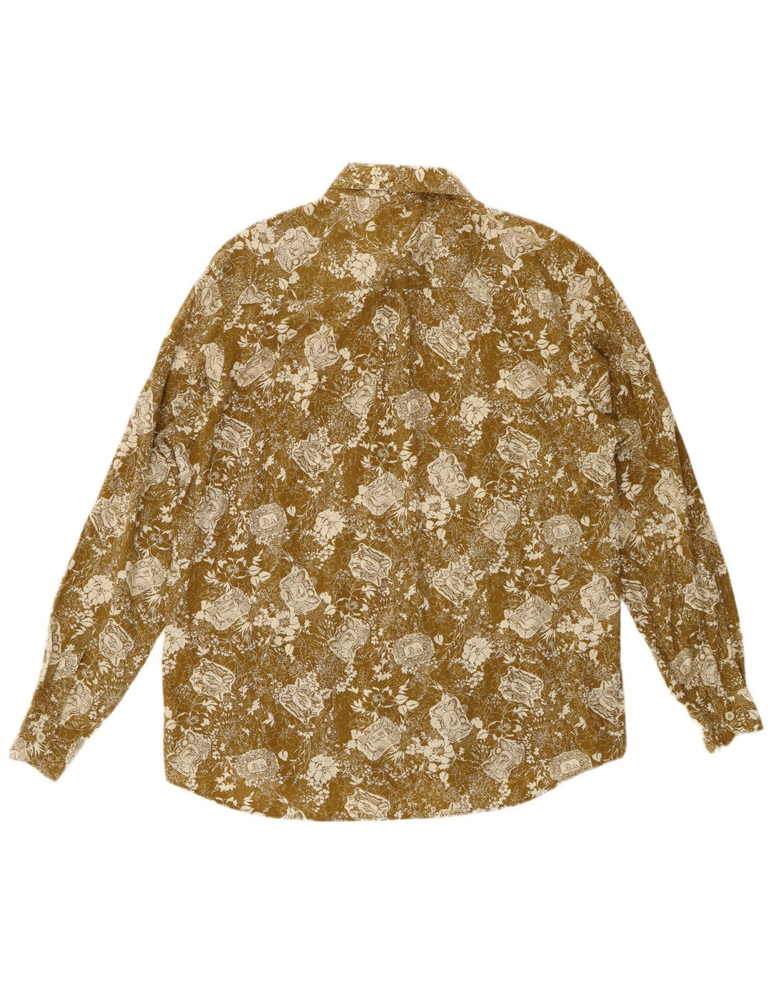 Vintage Herrenhemd groß grün geblümt