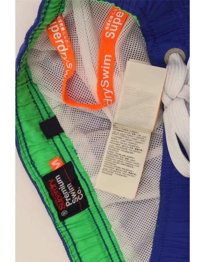 Superdry Herren-Badeshorts mit Grafik, mittelblau, Polyester