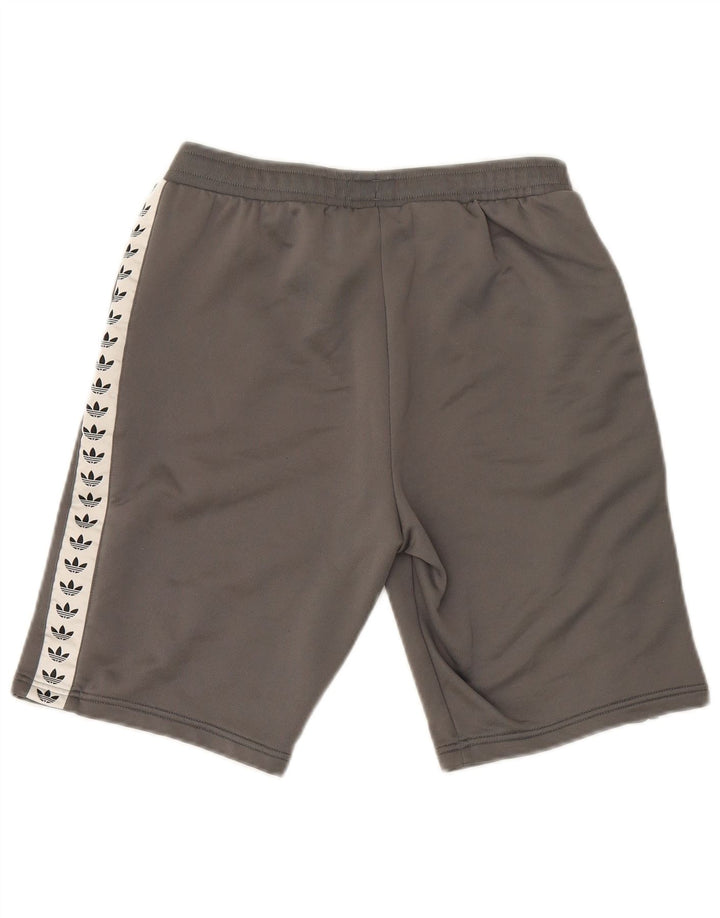 ADIDAS Boys Graphic Sport Shorts 15-16 Years Grey Colourblock Polyester