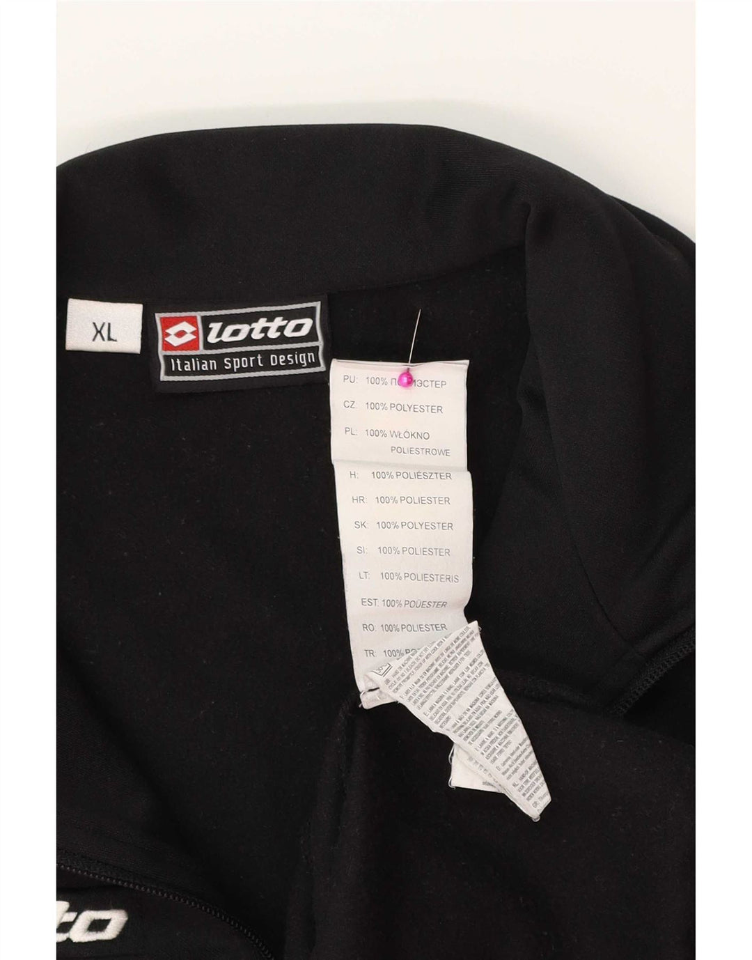 Lotto Herren-Pullover-Trainingsanzug mit Reißverschluss, XL, Schwarz, Polyester, Sport