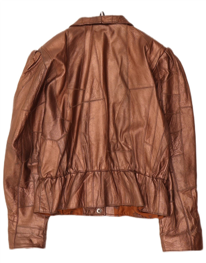 Vintage Damen Lederjacke UK 14 Mittelbraun