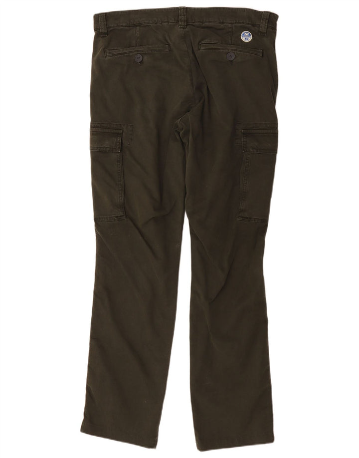 Gerade Herren-Cargohose von North Sails, W34, L31, grüne Baumwolle