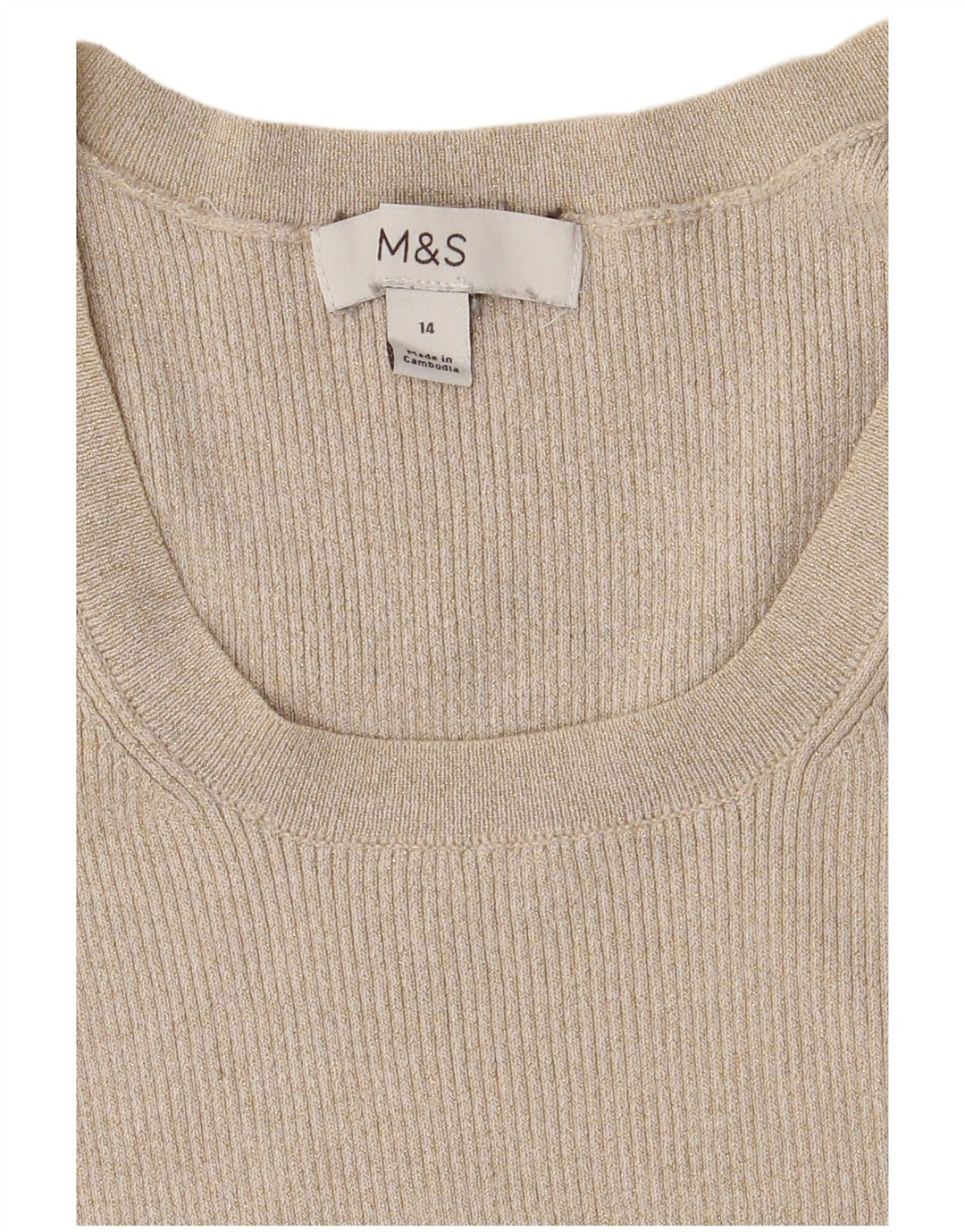 Marks & Spencer Damen Weste Tank Top UK 14 Medium Beige