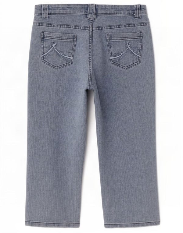 M&Co Womens Petite Capri Jeans UK 12 Medium W30 L19 Blaue Baumwolle