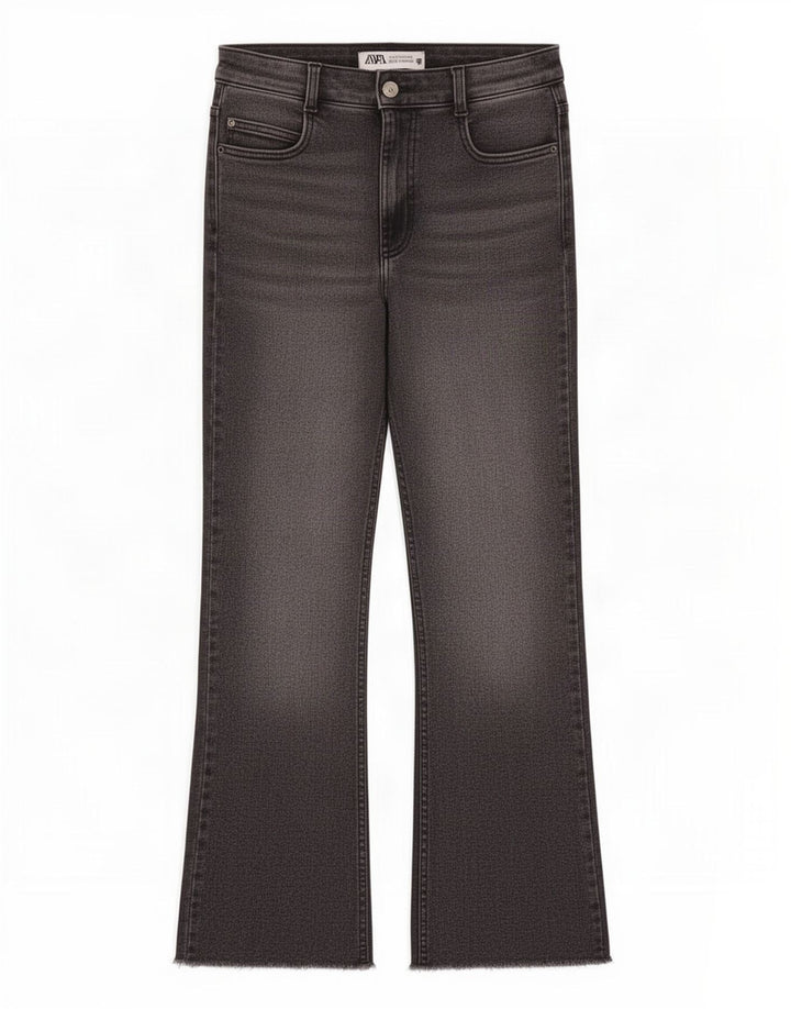 Zara Damen Bootcut Jeans EU 38 Small W28 L26 Grau