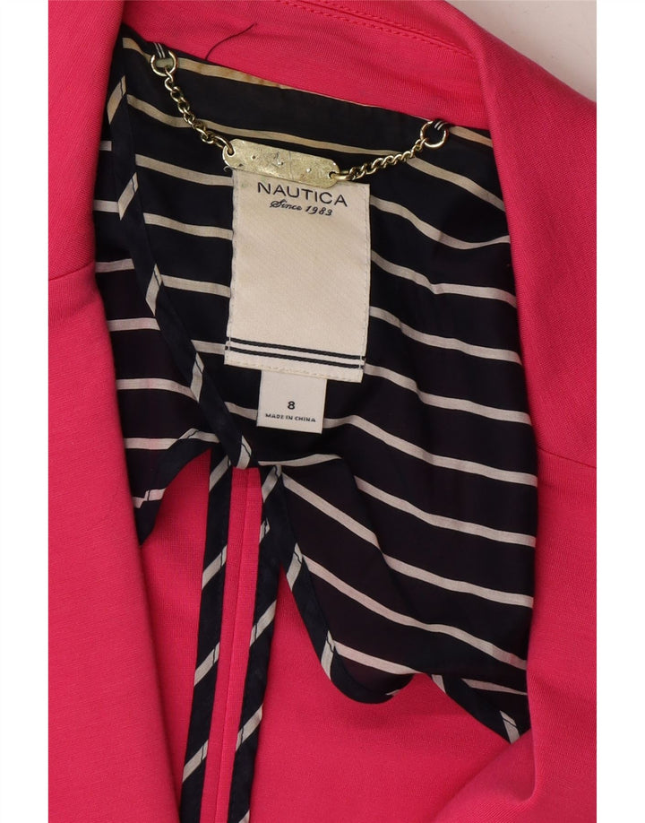 NAUTICA Womens 1 Button Blazer Jacket US 8 Medium Pink Vintage Nautica and Second-Hand Nautica from Messina Hembry 