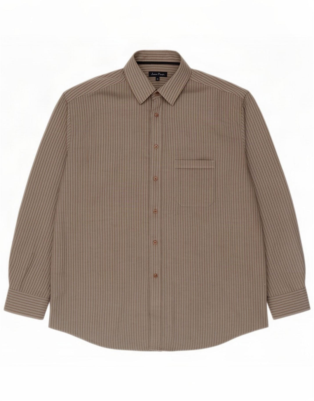 James Pringle Herrenhemd XL Graues Nadelstreifen-Polyester