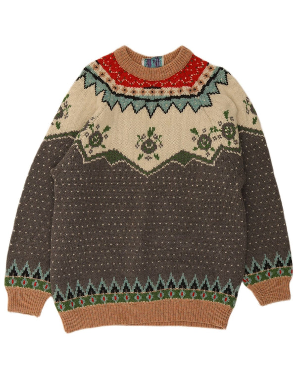 Creativity Herren-Pullover mit Rundhalsausschnitt, groß, mehrfarbig, Fair-Isle-Wolle