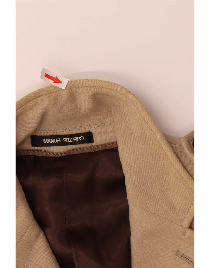 Manuel Ritz Pipo Herren-Militär-Blazer mit 3 Knöpfen, IT 50, Größe L, Beige