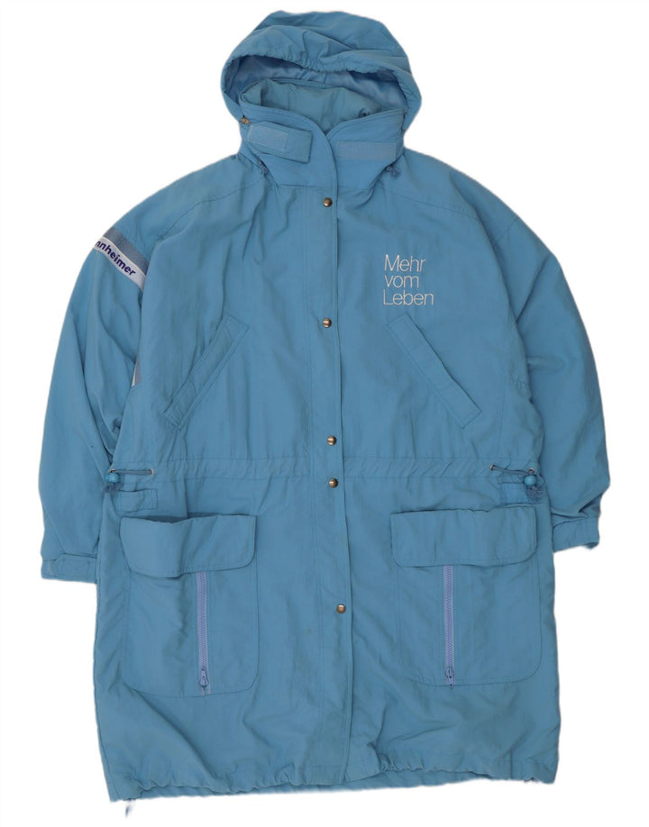 Tactel Damen-Windbreaker-Mantel mit Kapuze, übergroß, Gr. 10, Größe S, Blau, Polyamid