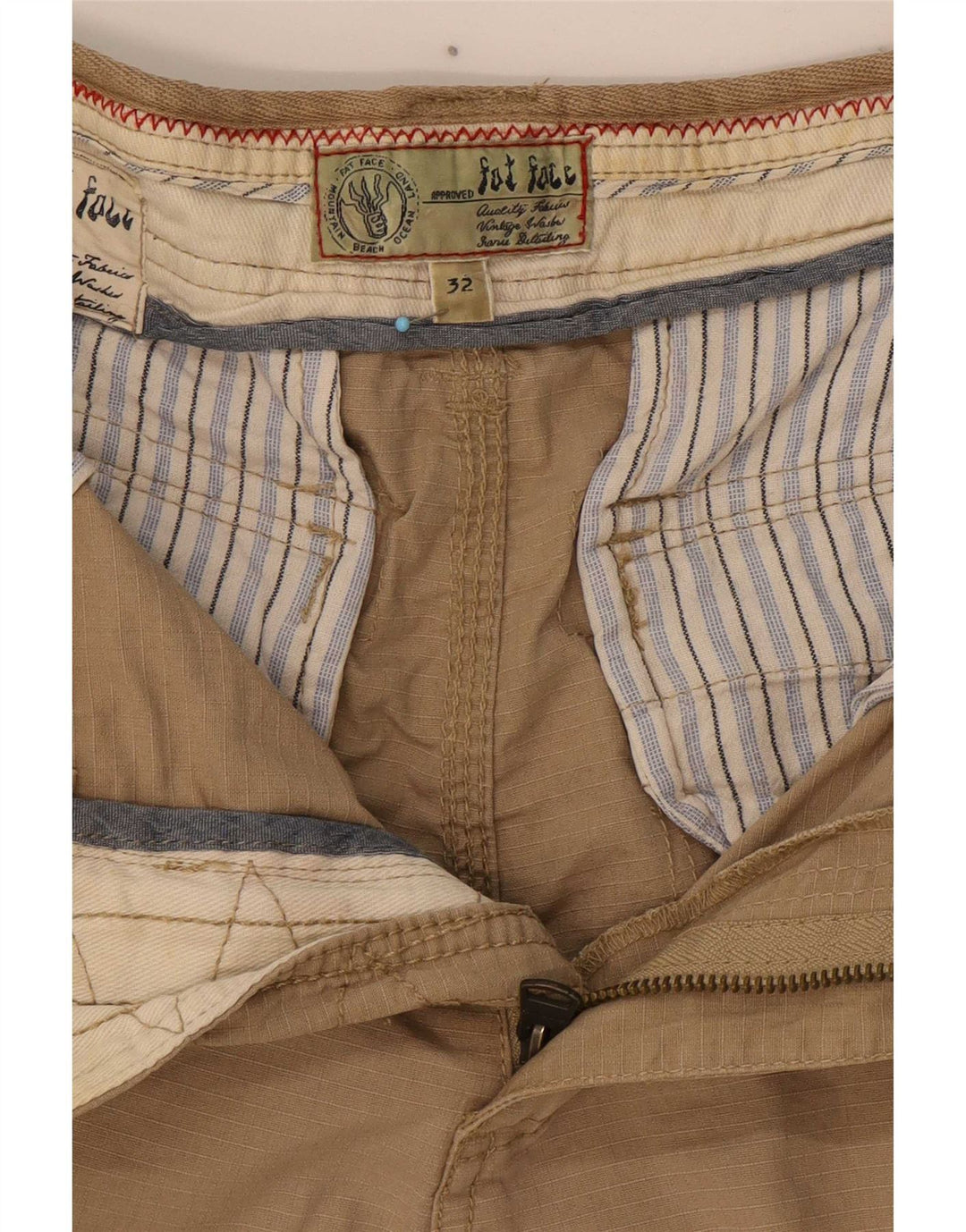 Fat Face Herren Cargo-Bermudashorts W32 Mittelbeige Baumwolle