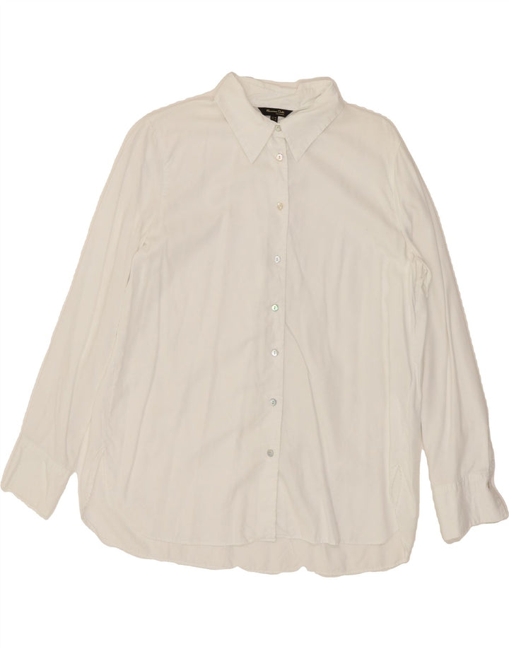 MASSIMO DUTTI Damen Hemd EU 38 Small Weiß Lyocell