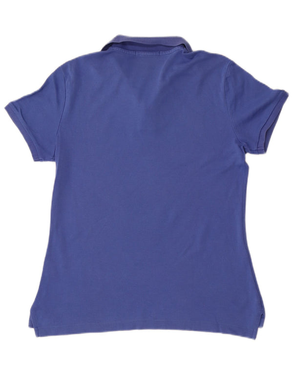 Ralph Lauren Damen Poloshirt UK 12 Mittelblaue Baumwolle