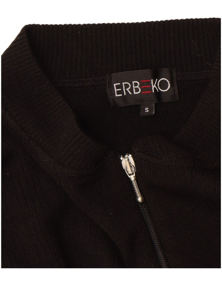 Vintage Herren Cardigan Pullover Kleine schwarze Wolle