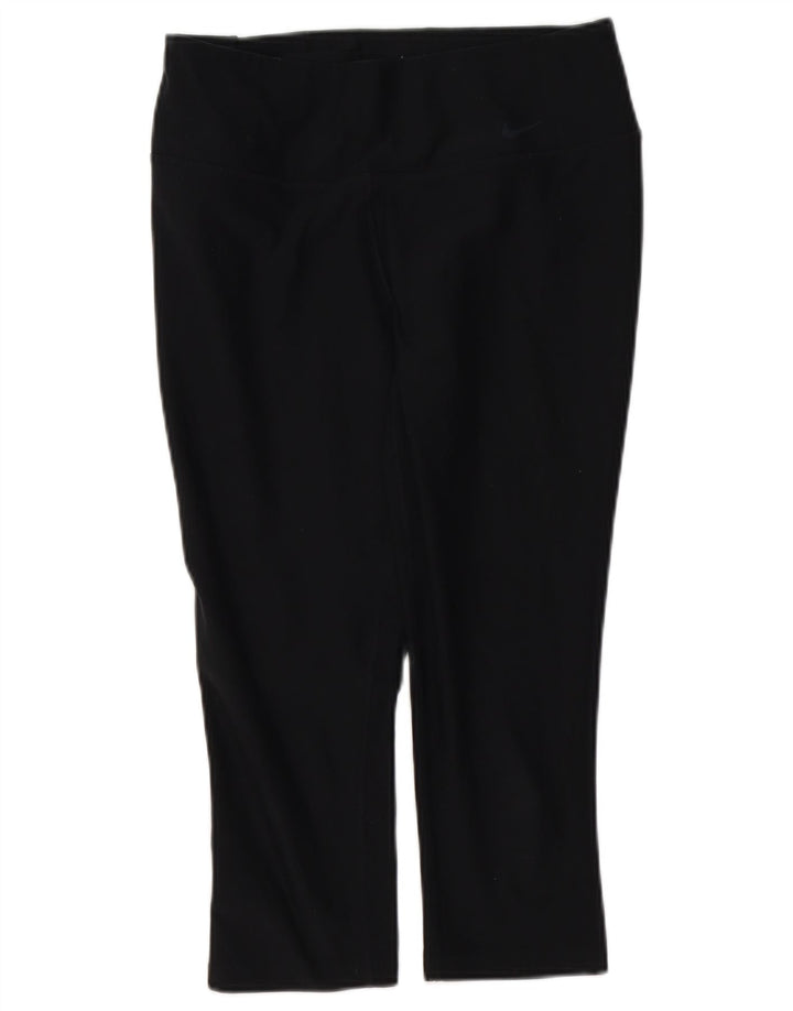 NIKE Damen Dri Fit Capri Leggings UK 12 Medium Schwarz