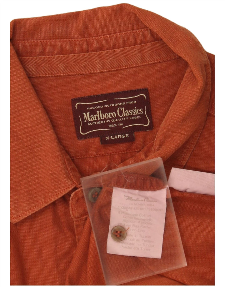 Marlboro Classics Herren Kurzarmhemd XL Orange Baumwolle
