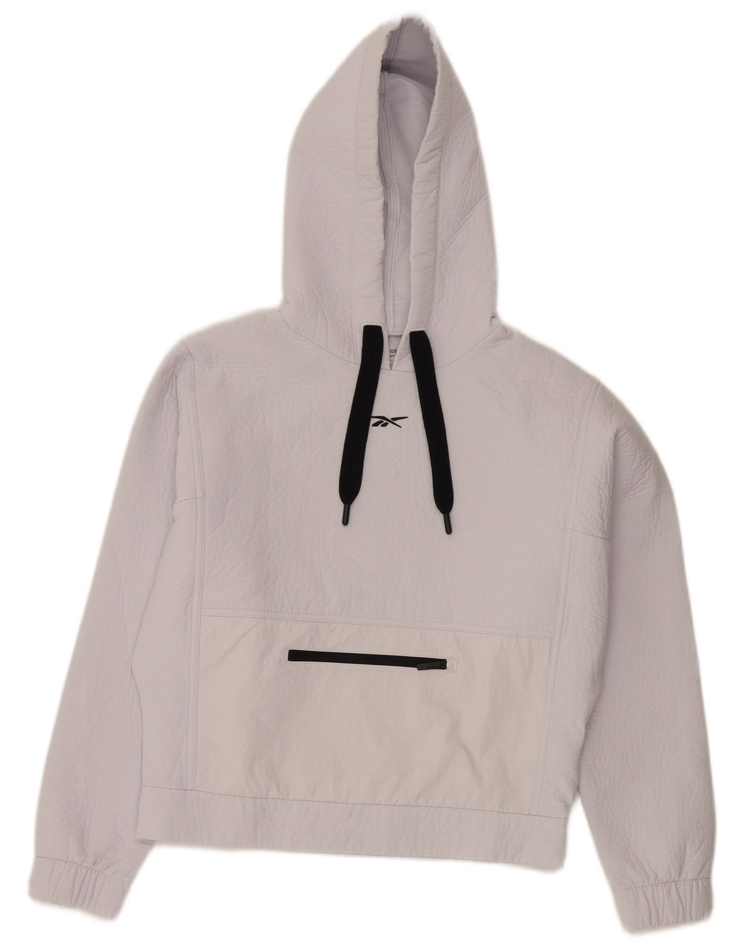 REEBOK Damen Übergroßer Kapuzenpullover UK 4/6 XS Off White Polyester